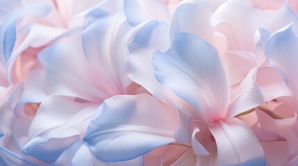 A close-up of opalescent oleander petals, capturing their intricate texture and delicate colors in...