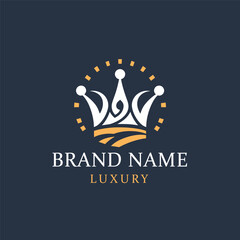Vector modern crown luxury logo royal king queen logo   