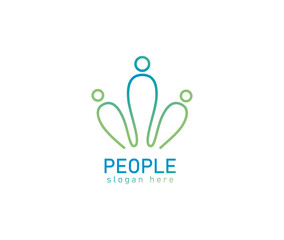 Creative 3 people link logo design	
