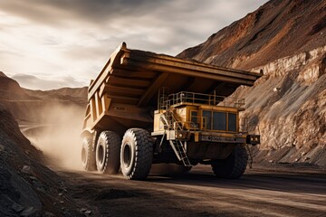 Massive Mining Truck in Open-Pit Mine