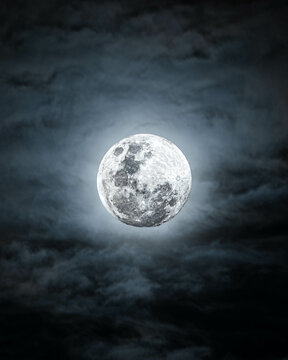 Full moon night in Santiago de Chile