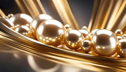 abstract background with waves in white gold color in high resolution, background for design,