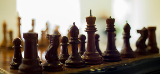 chess pieces out of focus for background
