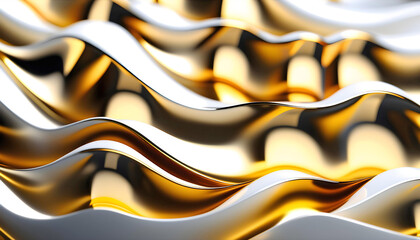 abstract background with waves in white gold color in high resolution, background for design,
