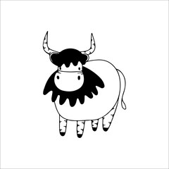 cute fat cow vector illustration
