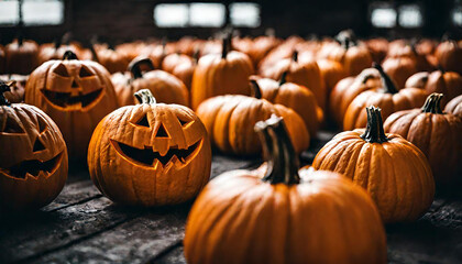 halloween pumpkin background with copyspace