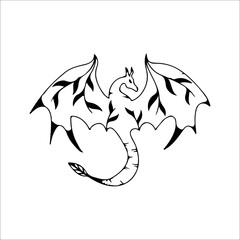concept leaf dragon vector illustration