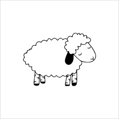 vector illustration of sleeping sheep
