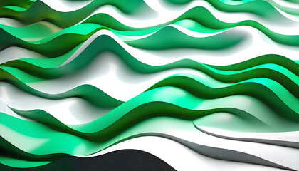 abstract background with waves and splashes, white gold and emerald abstract background.