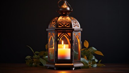 Embrace the Warmth of a Decorative Lantern with Flickering Candles