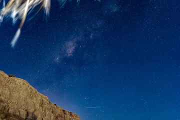 Milky Way on the Peruvian Pacific coast. Stars. Night.
