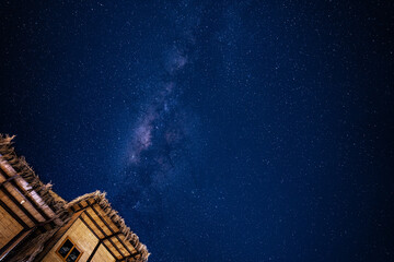Milky Way on the Peruvian Pacific coast. Stars. Night.