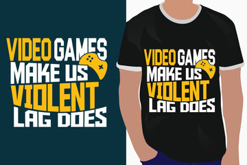 basketball typography graphic t-shirt design. video games make us violent lag does