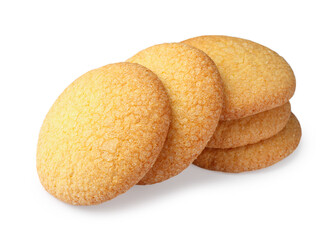 Tasty Danish butter cookies isolated on white