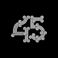 the logo consists of the number 4 and 5 combined. Outline and elegant.