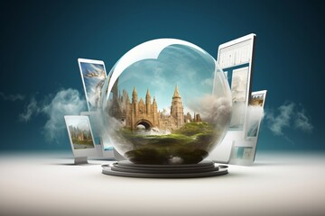 concept design web abstract advertising application background banner business coding computer development device display e-business electronic element globe homepages hosting icon