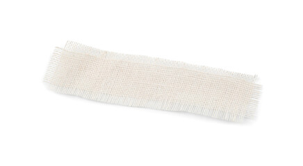 Piece of burlap fabric isolated on white