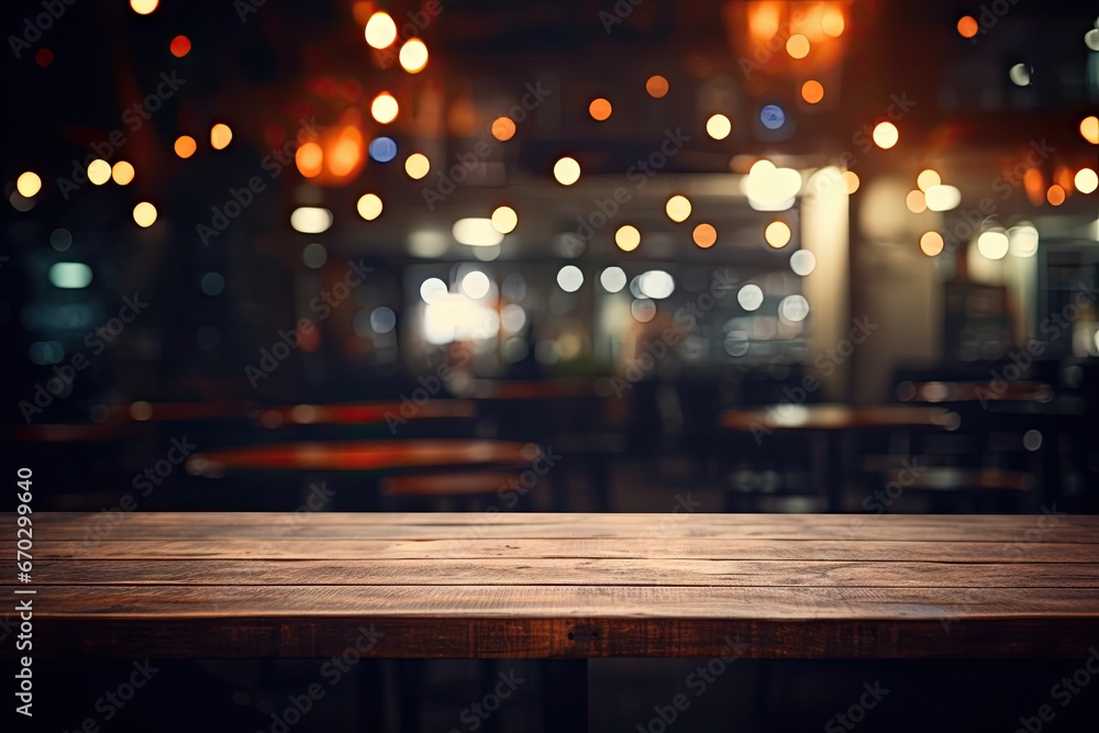 Poster lights resturant background blurred abstract front table wooden image bar black blur blurry bokeh br