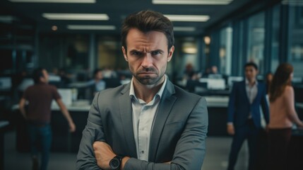 person expressing annoyance in an office generative ai