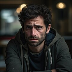 Fototapeta premium person expressing concern at work generative ai