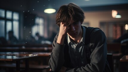 person expressing sadness in a school generative ai