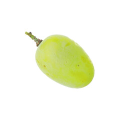 One ripe green grape isolated on white