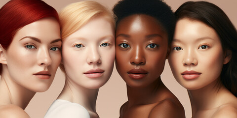 Obraz premium Images featuring Asian and african american. All three are side by side. they are all smiling and happy - Generative AI