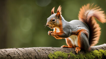 Naklejka na ściany i meble wildlife photography of a squirrel