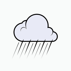 Hard Rain Icon. Extreme Weather Symbol - Vector.