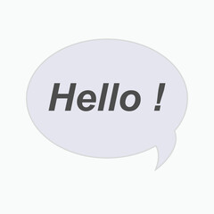 Bubble Speech Hello! Greeting Symbol. 
