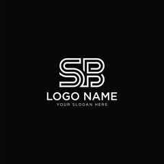 initial letter SB logo design template modern minimalistic stock vector