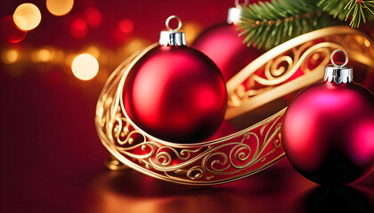 Fototapeta premium Beautiful elite Christmas background with patterns for congratulations