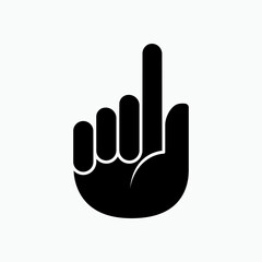 Obraz premium Hand Finger Icon. Number One, Top Position Symbol.