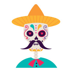mexico catrina with mustache