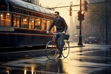 transportation city best   bicycle bike businessman man style hipster retro smile sunglasses lifestyle vintage young beard people backpack gear guy city sport urban stylish fashion happy