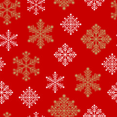 Naklejka na ściany i meble This microstock design asset features a vibrant red background adorned with snowflakes. Perfect for christmas, holiday-themed designs and winter-inspired creative projects.