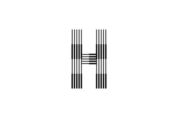 Logo H Letter monogram parallel lines shapes, Alphabet Design Template.
