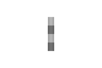 Logo I Letter monogram parallel lines shapes, Alphabet Design Template.