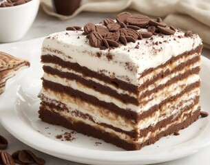 piece of cake, piece of chocolate cake, piece of cake on a plate, Mouthwatering Tiramisu
