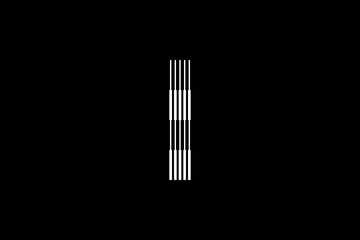 Logo I Letter monogram parallel lines shapes, Alphabet Design Template.