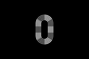 Logo O Letter monogram parallel lines shapes, Alphabet Design Template.