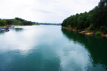 View of the El Peñol Guatapé Reservoir