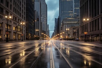Avenue Michigan chicago city street road traffic urban building car architecture travel downtown...
