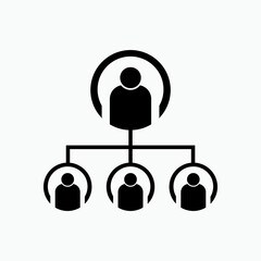 Hierarchy Icon. Organization, Team. Corporate, Company, Structure Symbol.