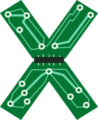 Circuit Board Letter X
