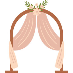 Rounded Curtain wedding 6  2D Illustrations