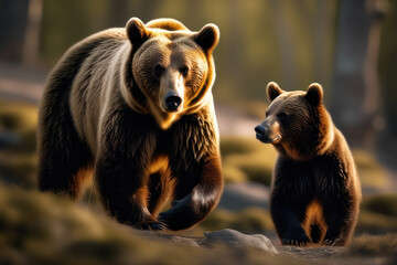 wildlife photography of brown bears
