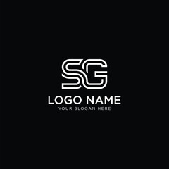 initial letter SG logo design template modern minimalistic stock vector - obrazy, fototapety, plakaty