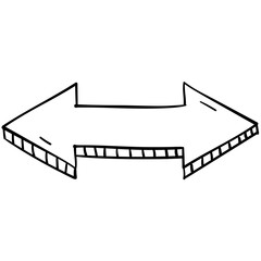 two point arrow Hand Draw Arrow 2D Illustrations