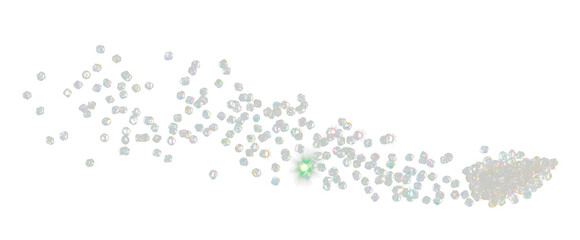 Flying diamond crystal bead sparkle. Precious gems stone diamond spark blink celebrate, explode in...
